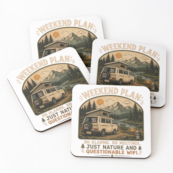 Item preview, Weekend Plan, No Alarms, No meetings, Just Nature and Questionable Wifi designed and sold by Evelashop.