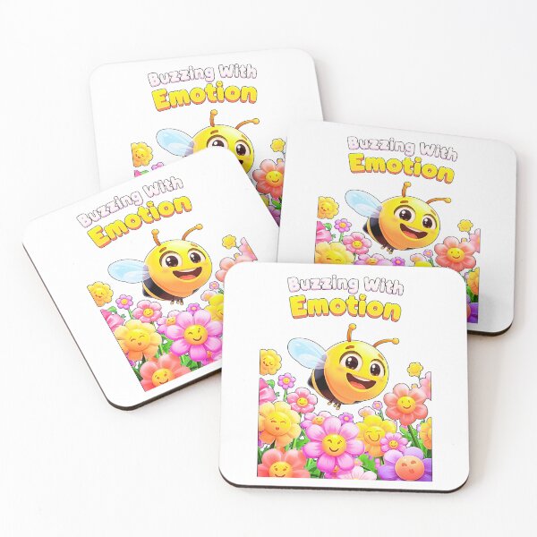 Item preview, Buzzing With Emotion – Bee Emoji Flying Through Emoji Flowers T-Shirt Design designed and sold by MerchWSzpilkach.