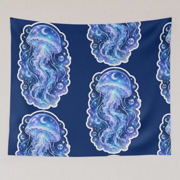 Item preview, Cool Blue Cosmic Jellyfish designed and sold by Tharaazu.