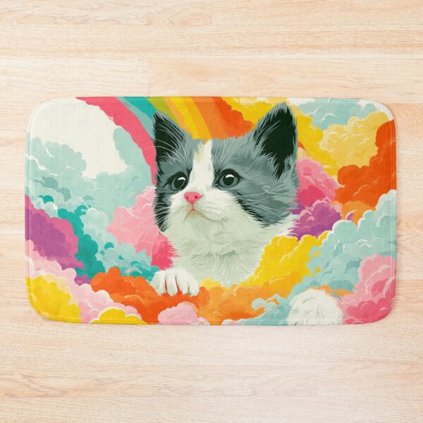 Item preview, Rainbow Cloud Kitty designed and sold by bubblyrainbow.