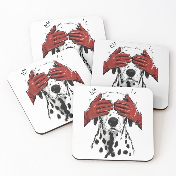 Item preview, Dalmatian Dog Peekaboo Red Gloves Playful Art designed and sold by RamyGallery.