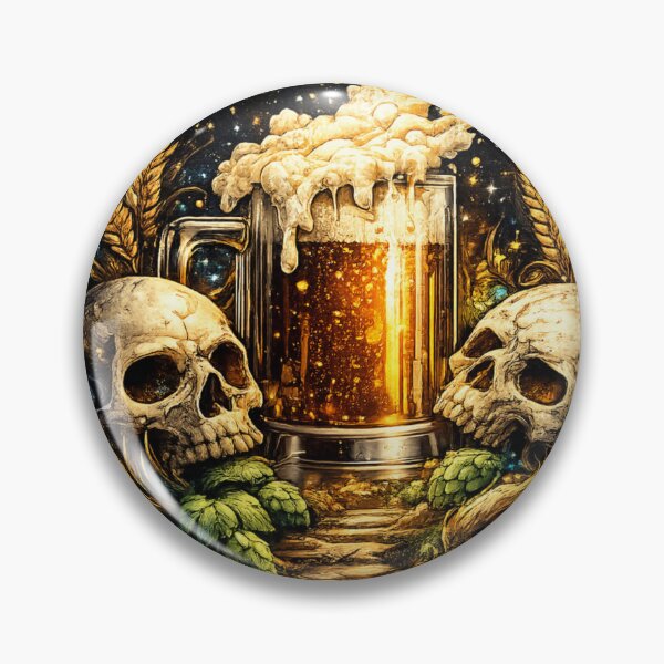 Item preview, Skull Beer Mug Vintage Tattoo Design | Gothic Craft Beer Illustration | Dark Pub Art designed and sold by Saeed Ahmad.