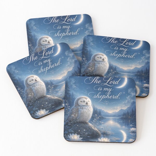 Item preview, The Lord is My Shepherd Owl Night Scene designed and sold by Pioneer Spirit Market.
