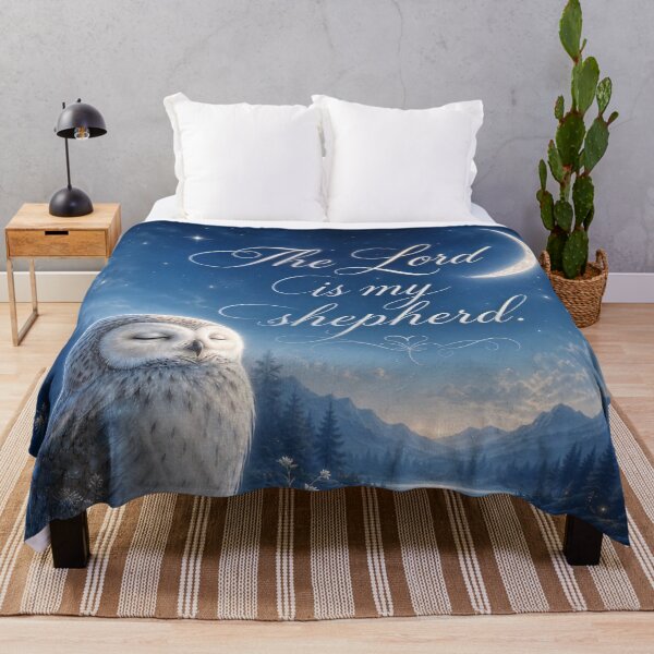 Item preview, The Lord is My Shepherd Owl Night Scene designed and sold by Pioneer Spirit Market.