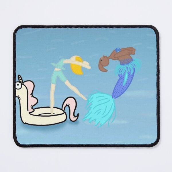 Item preview, Mermaid and Gymnast by Unicorn Pool Float Drawing designed and sold by Sweet-Weirdo.