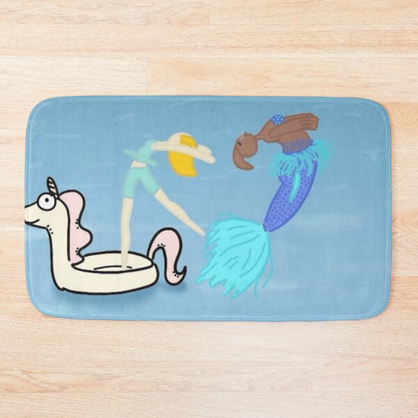 Item preview, Mermaid and Gymnast by Unicorn Pool Float Drawing designed and sold by Sweet-Weirdo.
