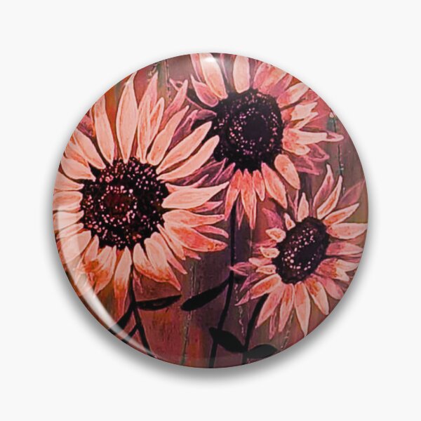 Item preview, Moody Pink Sunflowers Dark Floral Painting designed and sold by ArtistsAtticWI.