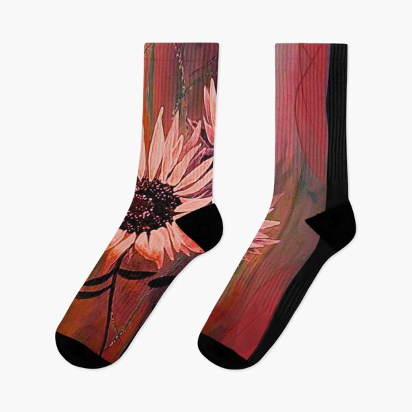 Item preview, Moody Pink Sunflowers Dark Floral Painting designed and sold by ArtistsAtticWI.