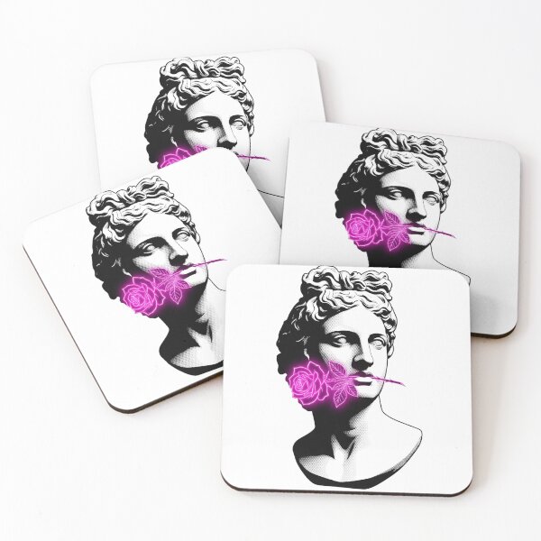 Item preview, Neon Rose Classical Bust - Vaporwave Greek Statue Aesthetic designed and sold by BMAMED2001.