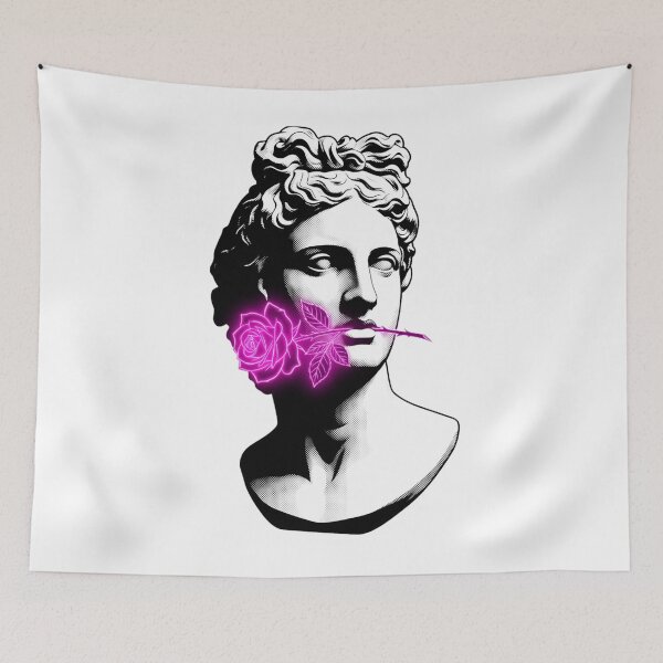 Item preview, Neon Rose Classical Bust - Vaporwave Greek Statue Aesthetic designed and sold by BMAMED2001.