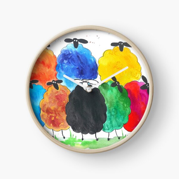 Colourful Sheep 2 Clock