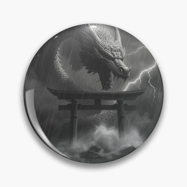 Item preview, Storm Dragon Sea Torii — Japanese Dragon Art designed and sold by Tokyo Neo Noir Collective .
