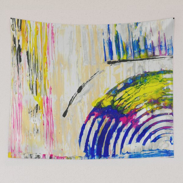 Item preview, Abstract Colorful Blue Yellow Pink Modern Painting designed and sold by BuckaBaby.