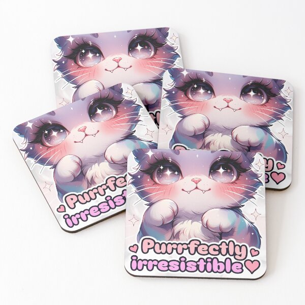 Item preview, Purrfectly Irresistible Kawaii Cat Portrait designed and sold by HappyOops.
