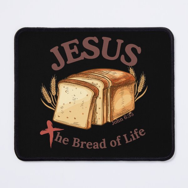Item preview, Jesus Is the Bread of Life – John 6:35 Christian Bread & Wheat Farmhouse Design designed and sold by JupiterLemons.