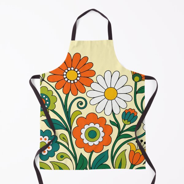 Item preview, Retro 70s Floral Folk Art - Vintage Groovy Flowers designed and sold by Far Out Goods.