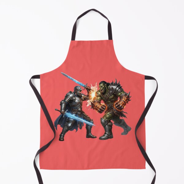 Item preview, Gladiator vs Orc Tyrant - Epic Fantasy RPG Art designed and sold by Utopian-Magic.