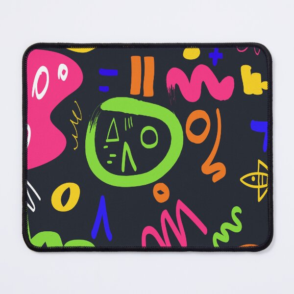Item preview, Neon Doodles – Colorful Abstract Squiggle Pattern on Black designed and sold by BuckaBaby.