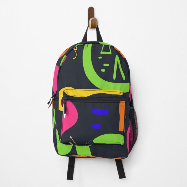 Item preview, Neon Doodles – Colorful Abstract Squiggle Pattern on Black designed and sold by BuckaBaby.