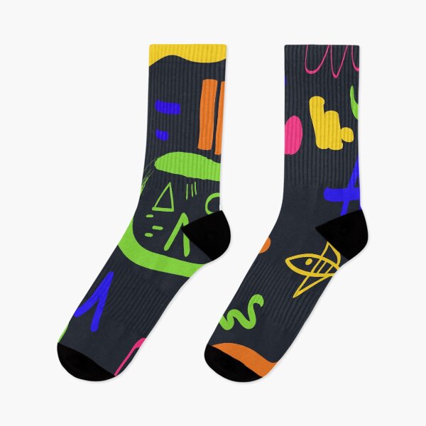 Item preview, Neon Doodles – Colorful Abstract Squiggle Pattern on Black designed and sold by BuckaBaby.
