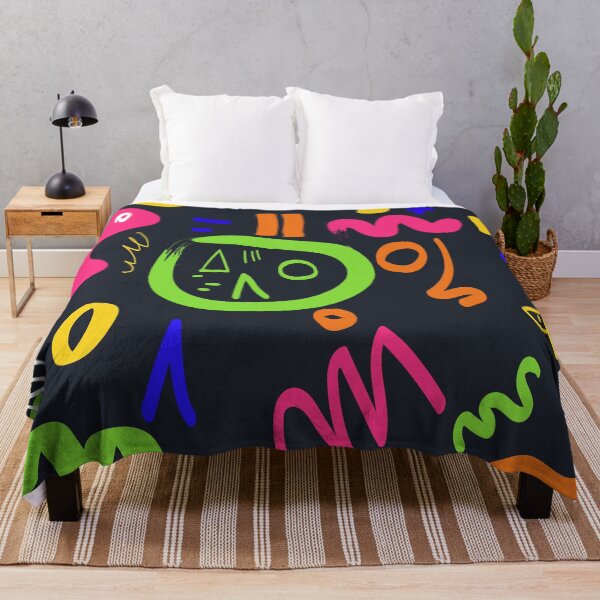 Item preview, Neon Doodles – Colorful Abstract Squiggle Pattern on Black designed and sold by BuckaBaby.