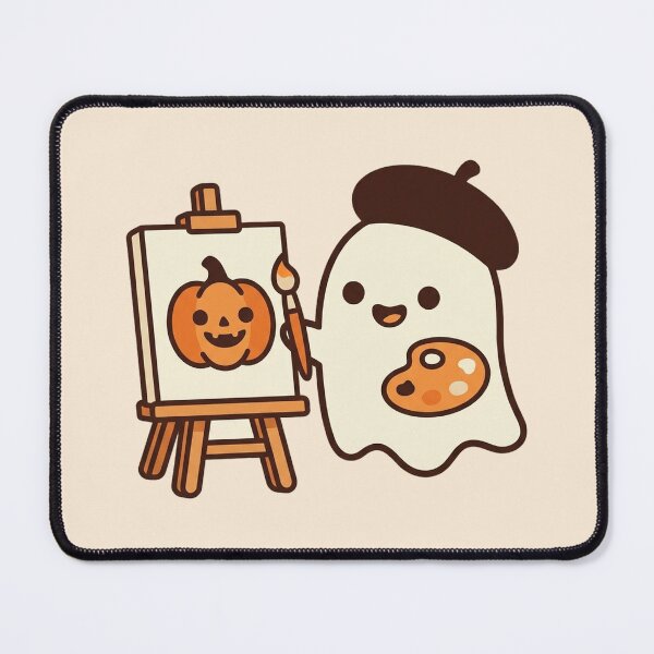 Item preview, Cute Ghost Artist Painting a Pumpkin designed and sold by Castiora.
