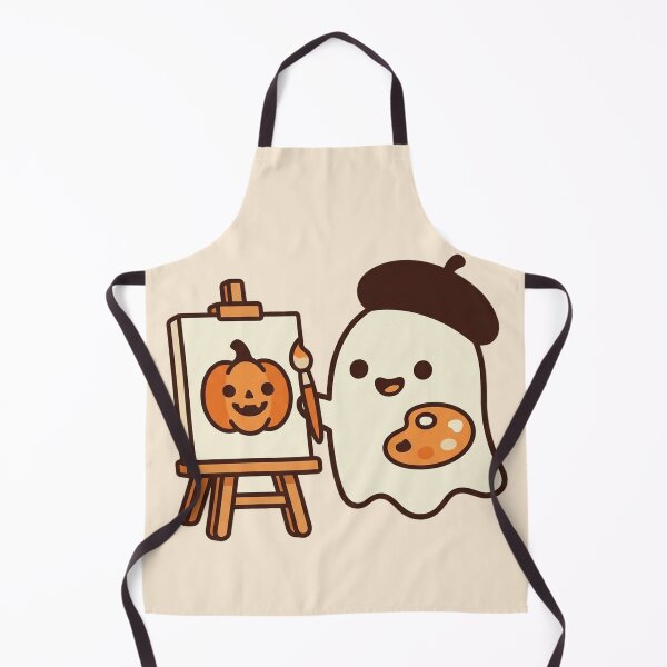 Item preview, Cute Ghost Artist Painting a Pumpkin designed and sold by Castiora.