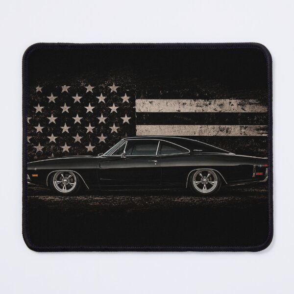 Item preview, Classic Black Dodge Charger with Distressed American Flag | Vintage Muscle Car T-Shirt designed and sold by Diesel outlaw .