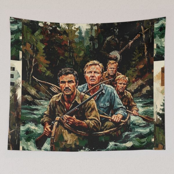 Item preview, Deliverance Retro Survival Thriller Adventure Canoe River Tribute Art Movie Poster designed and sold by Art's Diner.