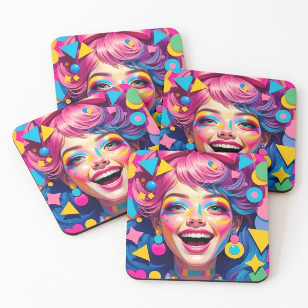 Item preview, Rainbow Pop Art Happy Woman with Big Bow designed and sold by HappyOops.