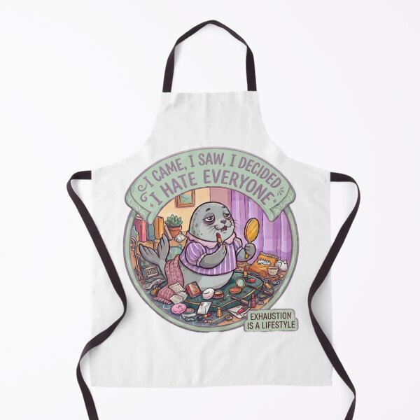 Item preview, Funny Seal Exhaustion Meme - Exhaustion is a Lifestyle Sticker Art designed and sold by Fatomfatom.