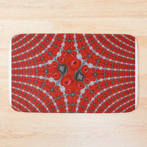 Item preview, Red Floral Kaleidoscope Mandala Pattern designed and sold by SilentBloomLab.