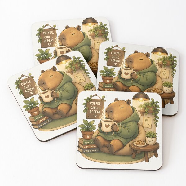 Item preview, Cozy Coffee Capybara Sticker designed and sold by loukaidigitals.