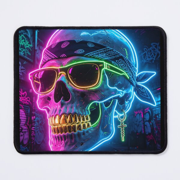 Item preview, Epic Neon Skull with Floral Glow designed and sold by PureVibeStudio.