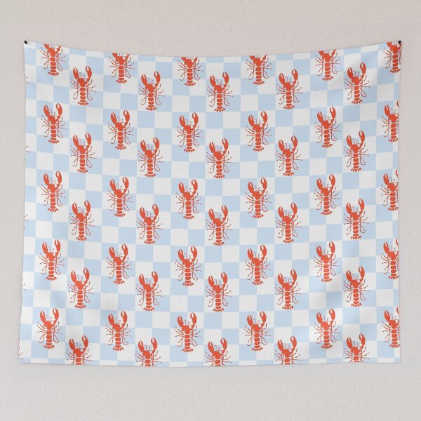 Item preview, Trendy Stripe Lobster Pattern | Coastal Nautical Summer Illustration designed and sold by poppet103.
