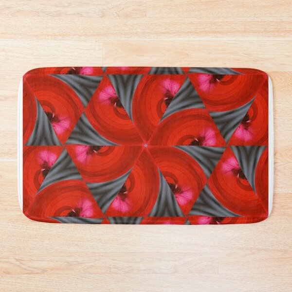 Item preview, Modern Red Geometric Floral Pattern designed and sold by SilentBloomLab.