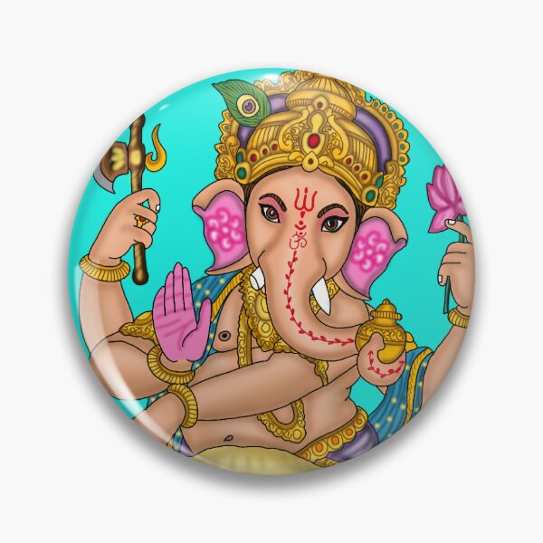 Item preview, Dancing Lord Ganesha Artwork | Divine Hindu God Digital Painting Illustration designed and sold by Harshit_Digital_Arts.