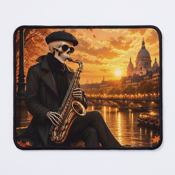 Item preview, Epic Skeleton Saxophonist in Europe designed and sold by PureVibeStudio.
