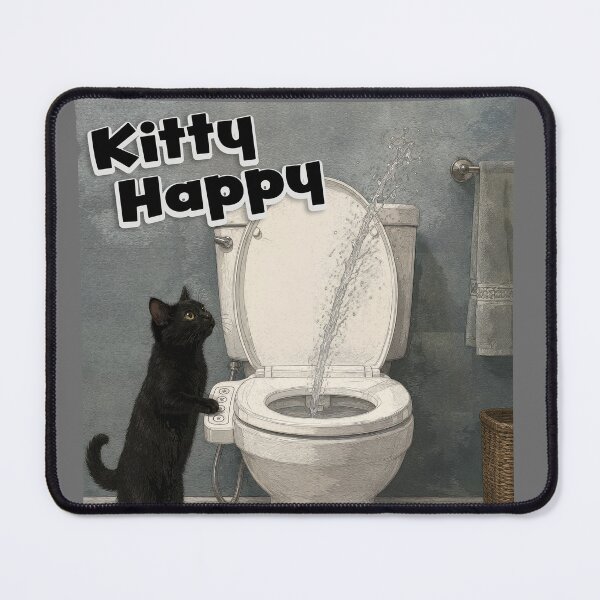 Item preview, Black cat playing with bidet designed and sold by Skeezix-66.