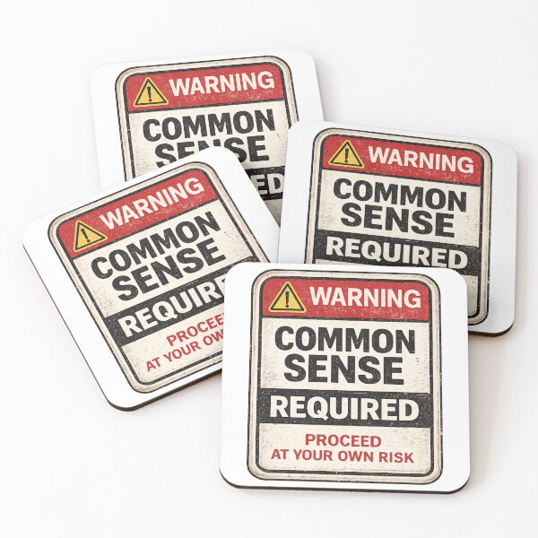 Item preview, Warning Common Sense Required Vintage Sign | Funny Sarcastic Humor Sticker designed and sold by piketo.