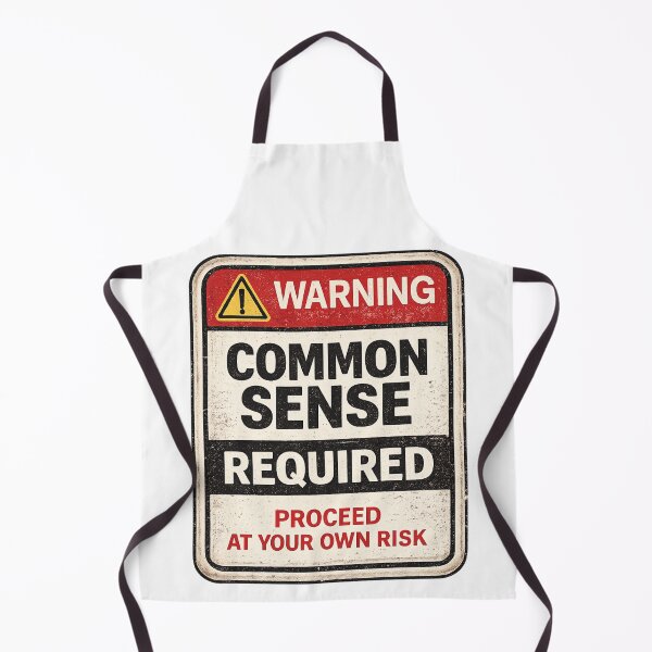 Item preview, Warning Common Sense Required Vintage Sign | Funny Sarcastic Humor Sticker designed and sold by piketo.