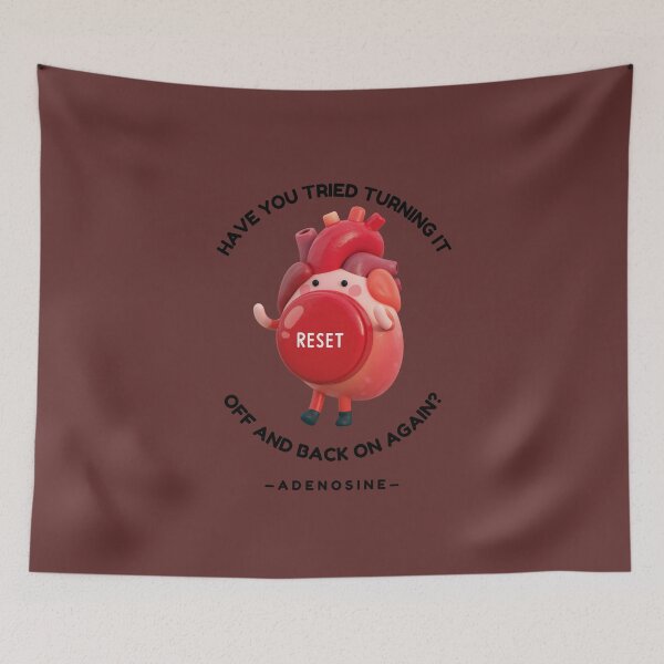 Item preview, Adenosine Heart Reset Funny Medical Sticker - Cardiac Rhythm SVT Pun designed and sold by Artmugic.