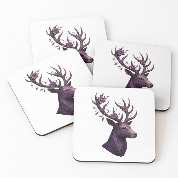 Item preview, Elegant Deer Lover Gift – Purple Floral Stag Design designed and sold by QuietlyBecoming.