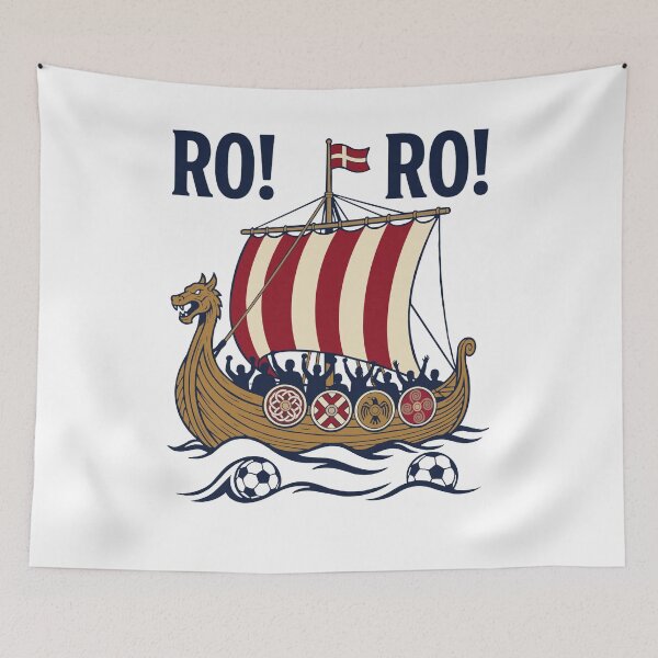 Item preview, Ro Ro Norway Viking Ship Soccer Fan Pride designed and sold by FreshVibe Prints.