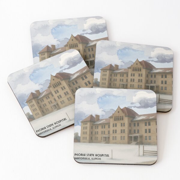 Item preview, Peoria State Hospital (Bartonville, Illinois) Vintage-Style Watercolor designed and sold by GhostlyWorld.