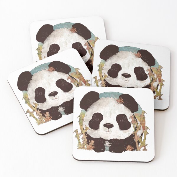 Item preview, Adorable Vintage Panda with Bamboo and Flowers designed and sold by Karin Taylor.