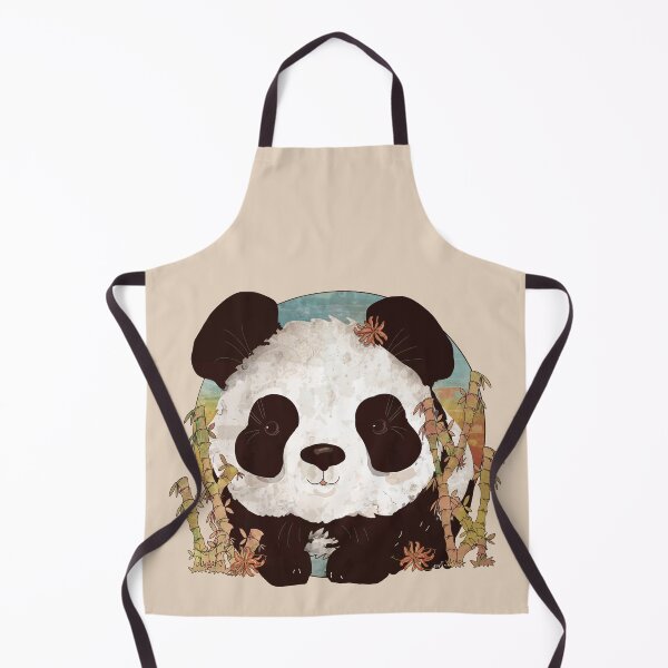 Item preview, Adorable Vintage Panda with Bamboo and Flowers designed and sold by Karin Taylor.