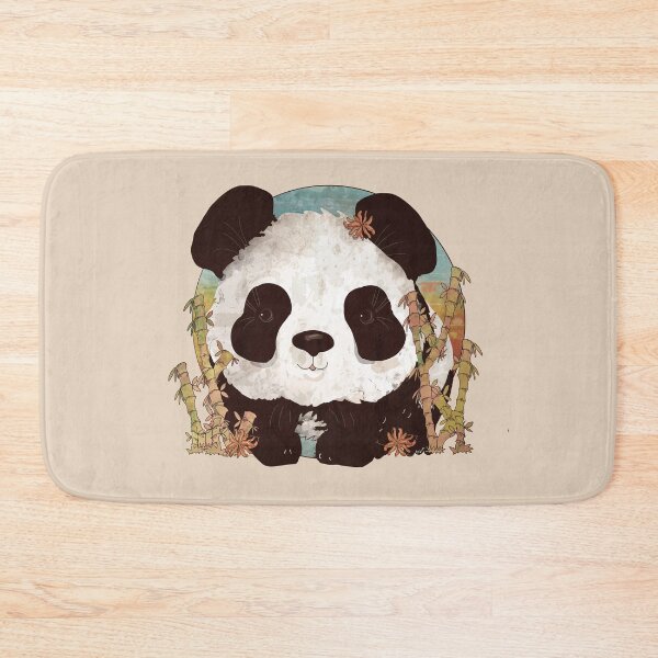 Item preview, Adorable Vintage Panda with Bamboo and Flowers designed and sold by Karin Taylor.