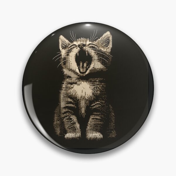 Item preview, Vintage Halftone Howling Kitty designed and sold by ClubVacay.