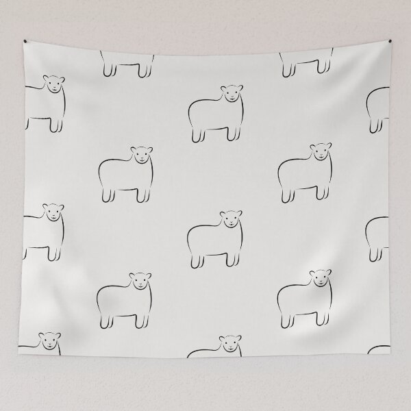 Item preview, Line Art Sheep Illustration Patterns designed and sold by OG-Graphics.